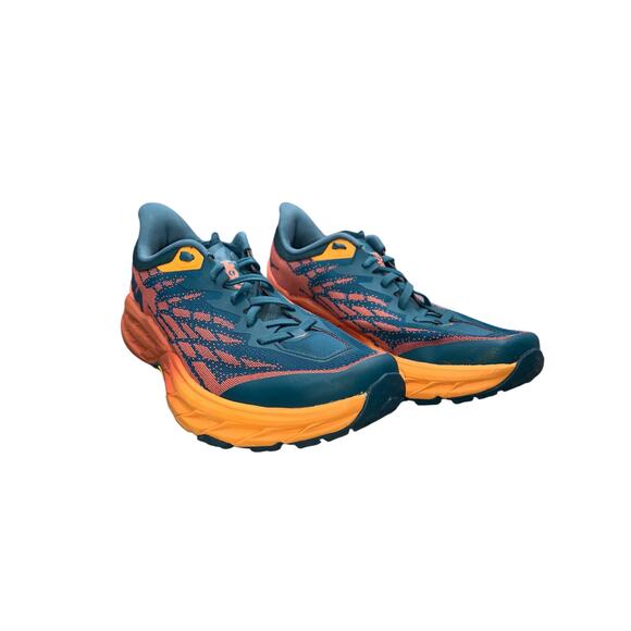 Hoka One One Speedgoat 5 Women’s SZ 10B Trail Running Shoes Blue Orange 1123158 - Picture 12 of 13